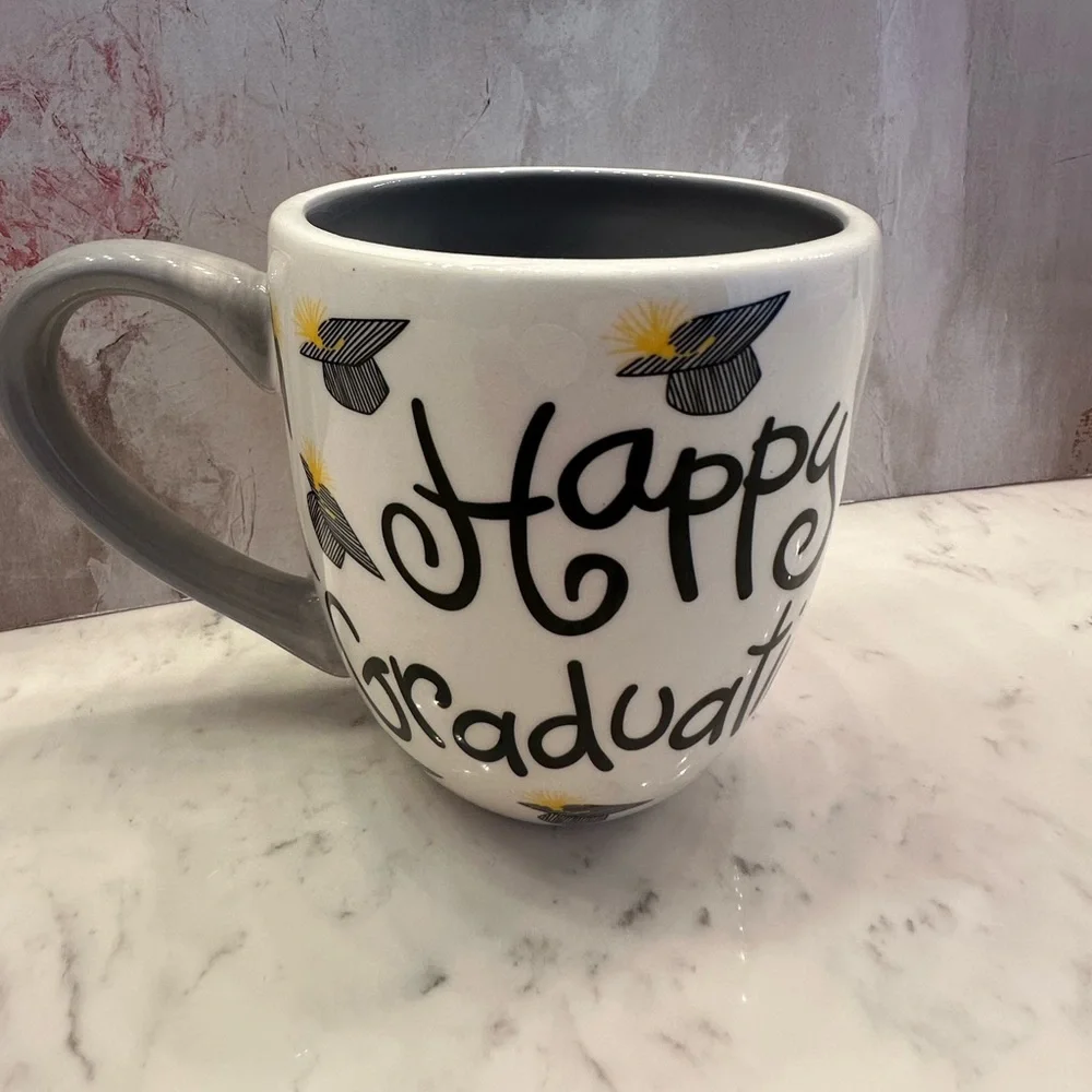 Coton Colors White Happy Graduation Ceramic Mug‎ Laura Johnson Gift Celebrate